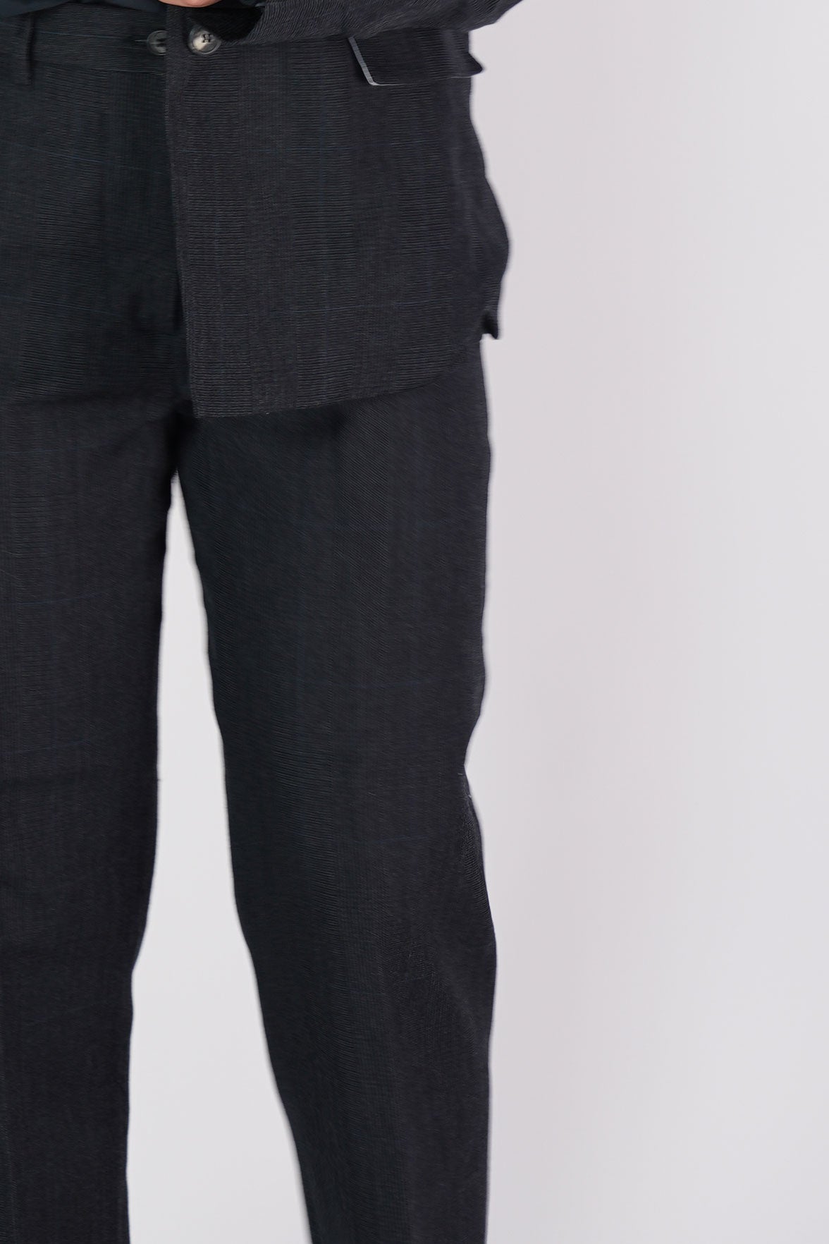 bergfabel woolen pants maria charcoal check | carrousel the store