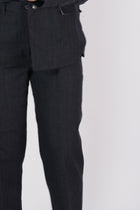 woolen pants maria charcoal check