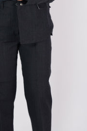 woolen pants maria charcoal check