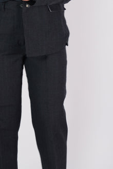 woolen pants maria charcoal check