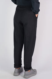 woolen pants maria charcoal check