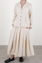 bergfabel jenny shirt off-white worn with matching matilde skirt in off-white