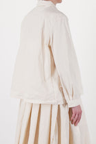 back view of bergfabel jenny shirt off-white gathered details at the cuffs