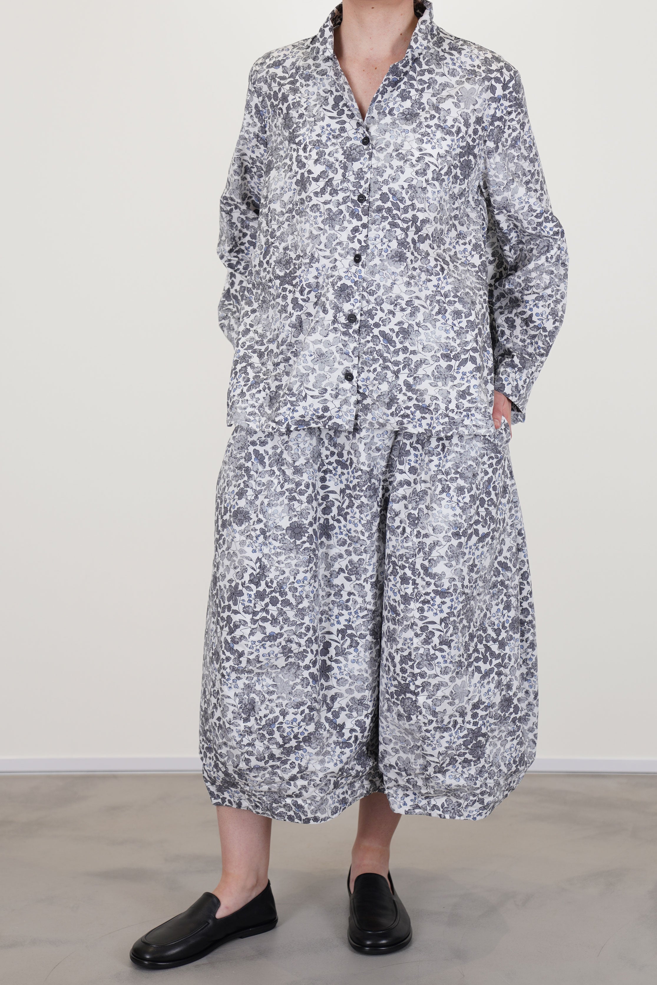 bergfabel jenny shirt bright flowers  worn with matching carla skirt bright flowers