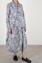 side view of bergfabel jenny shirt bright flowers features a vibrant liberty floral print on cotton fabric