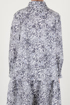 back view of bergfabel jenny shirt bright flowers straight back hemline and a-line cut