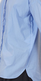 bergfabel claudia long shirt powder blue loose and relaxed fit, long shirt style with curved back hemline