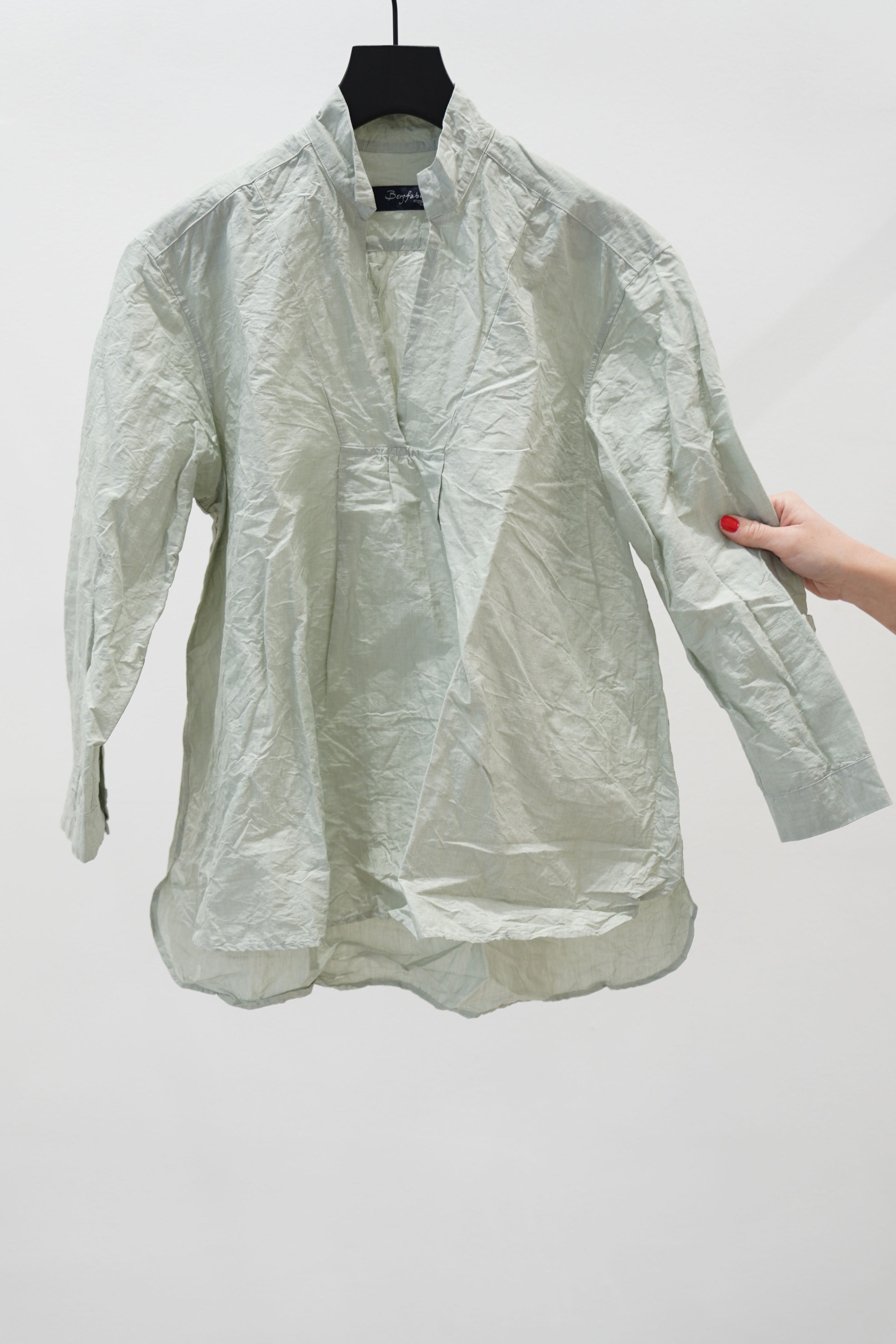 vera shirt sage cotton linen