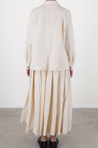 back view of bergfabel matilde skirt off-white relaxed and effortless fit worn with matching jenny shirt off-white