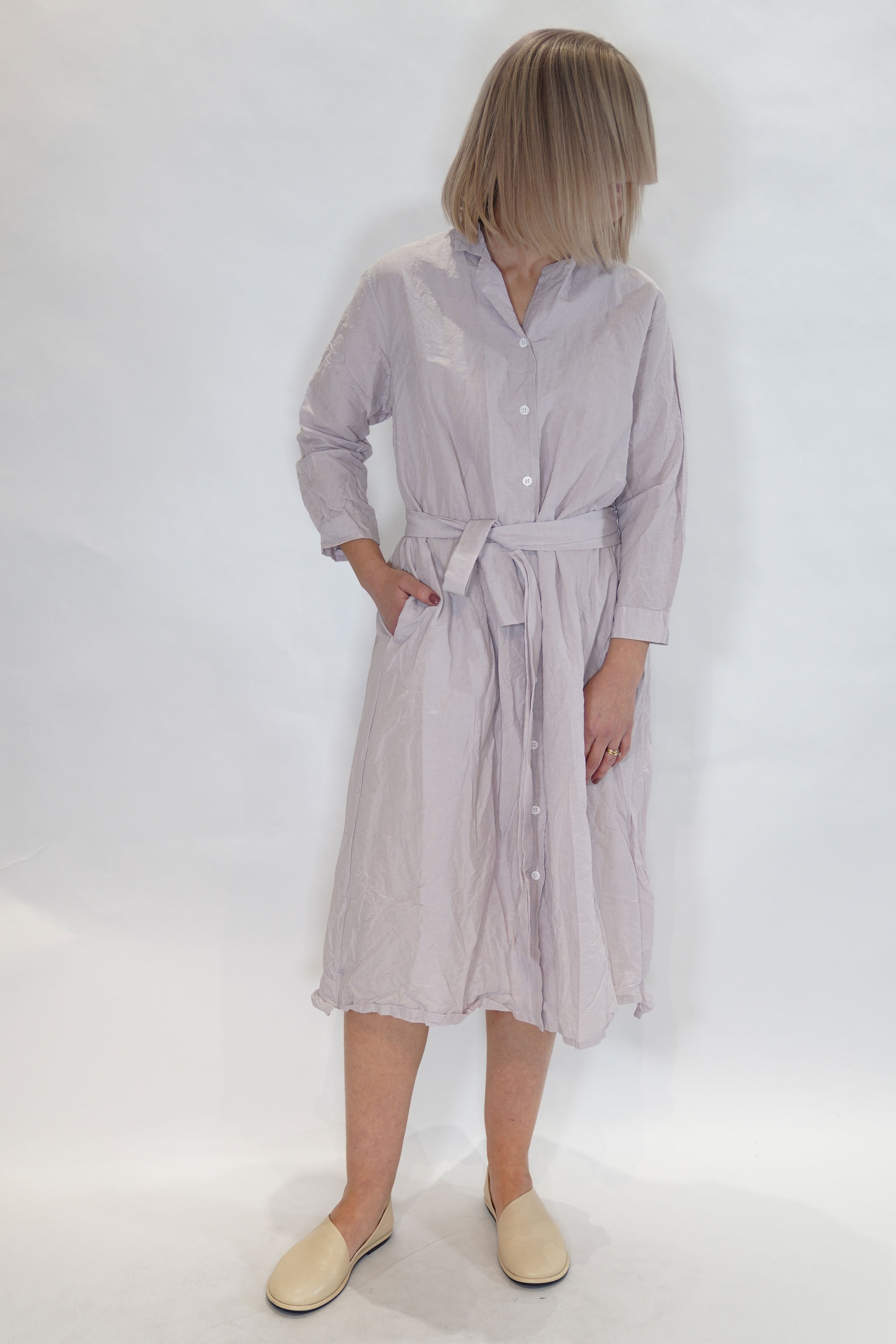 dawn dress cotton mauve cotton linen