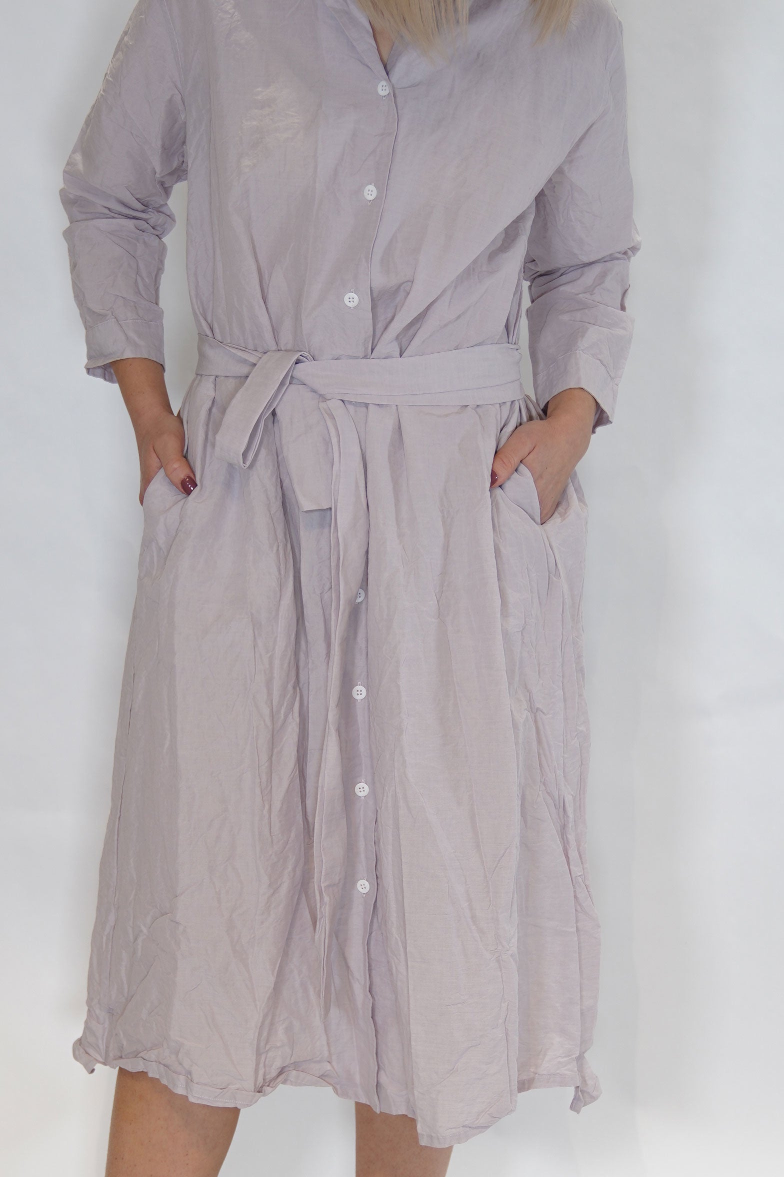 dawn dress cotton mauve cotton linen