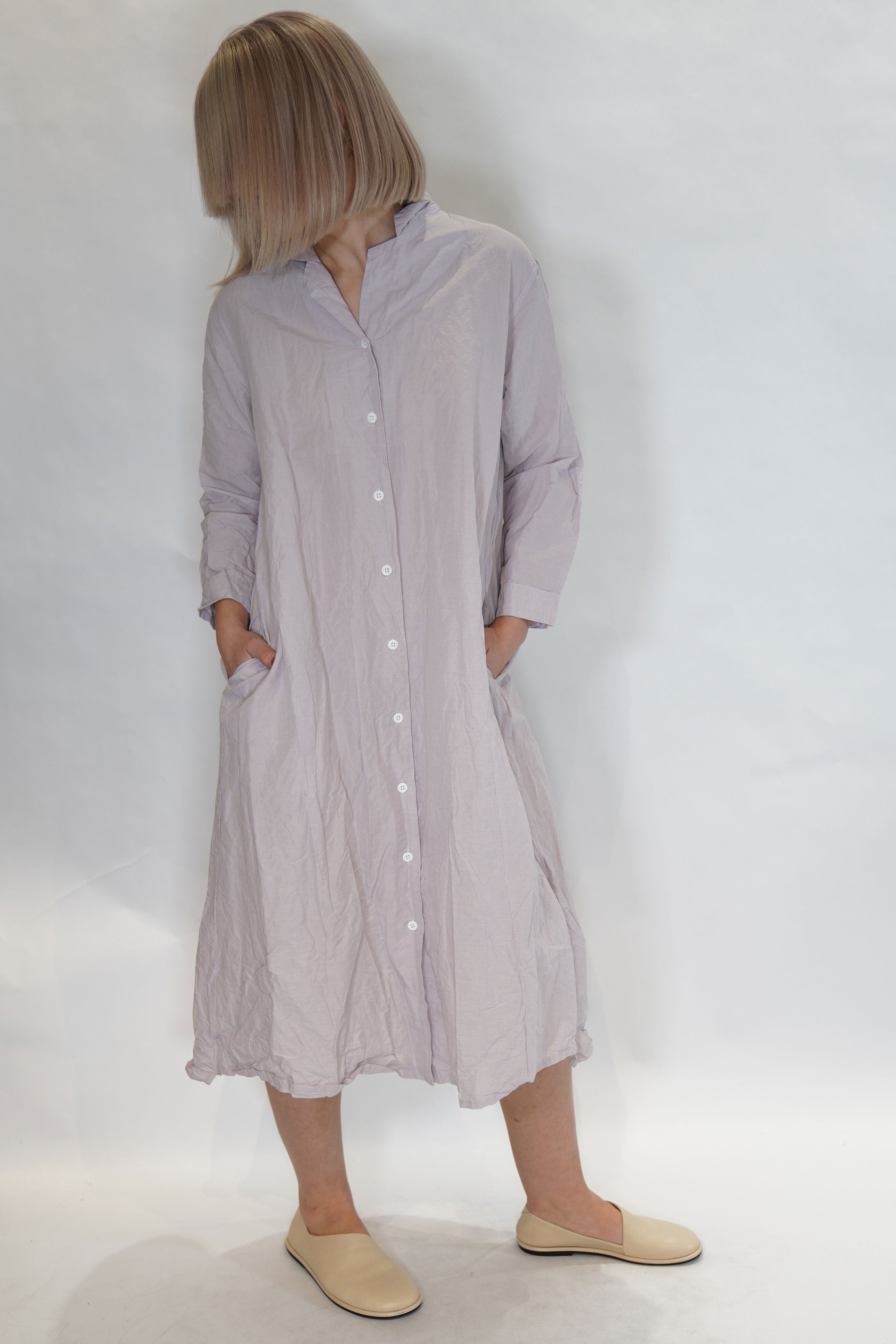 dawn dress cotton mauve cotton linen
