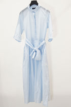 lena dress cotton silk linen pale blue