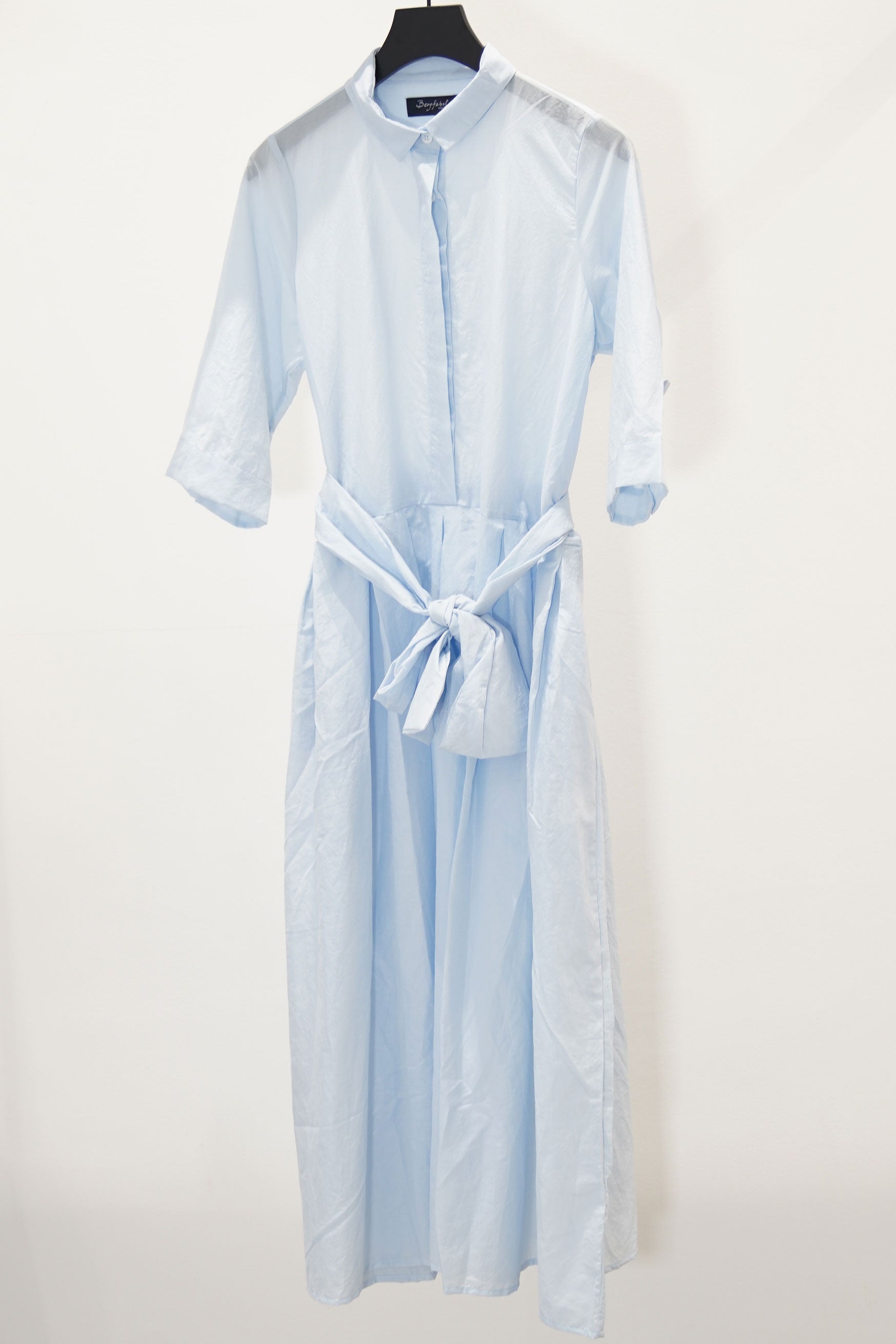 lena dress cotton silk linen pale blue