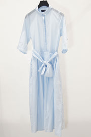 lena dress cotton silk linen pale blue