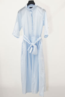 lena dress cotton silk linen pale blue