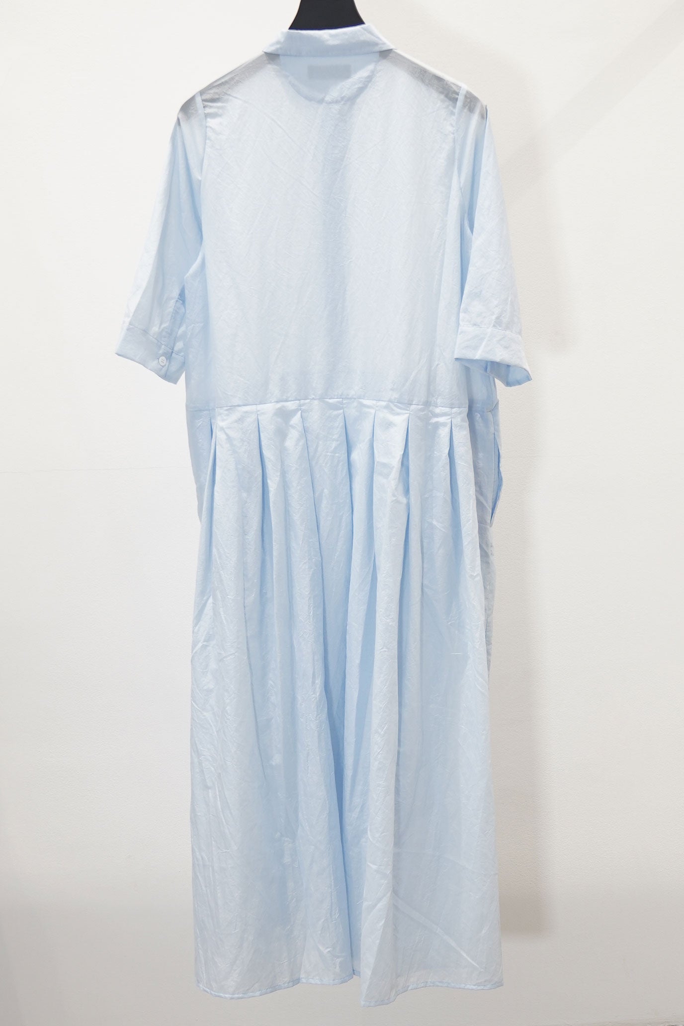 lena dress cotton silk linen pale blue