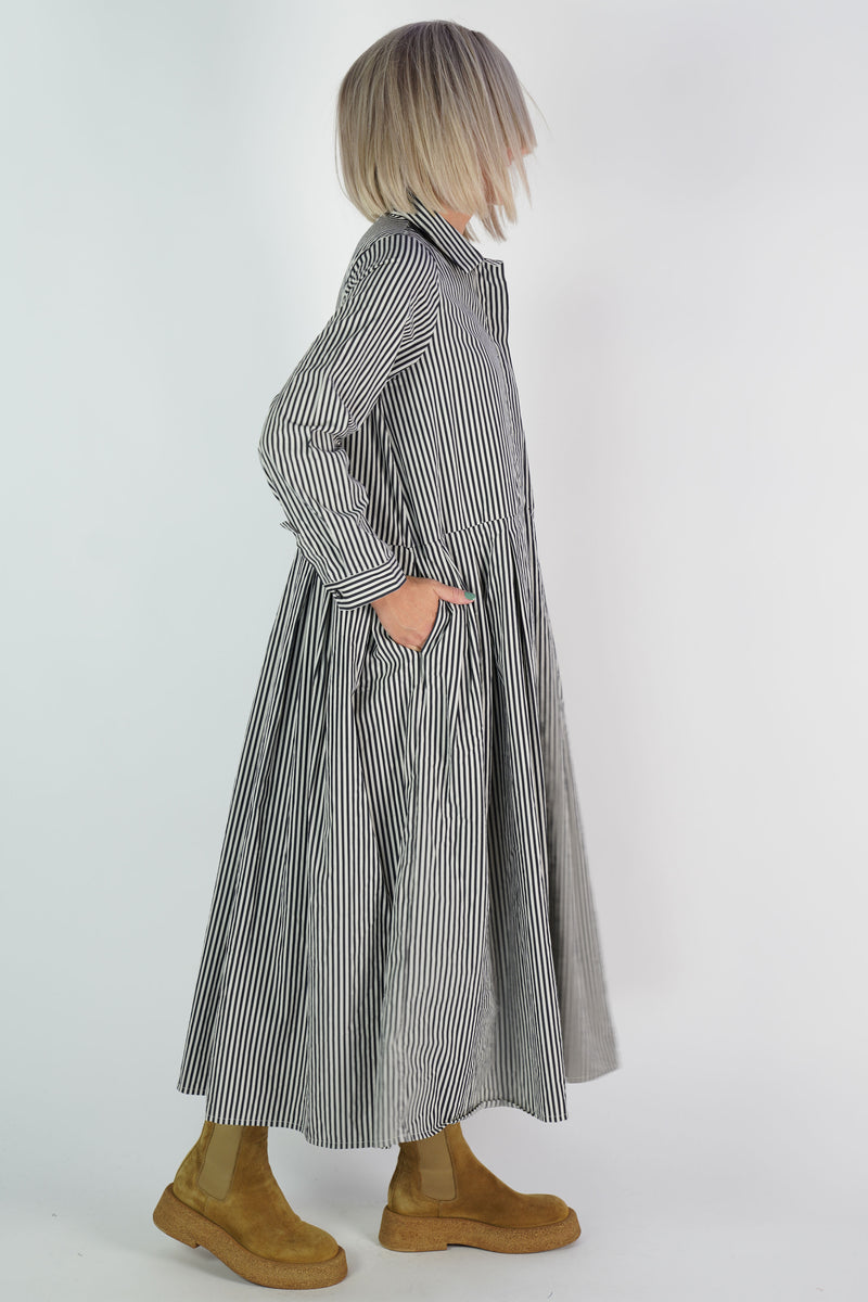 lena dress black stripes