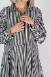 lena dress black stripes