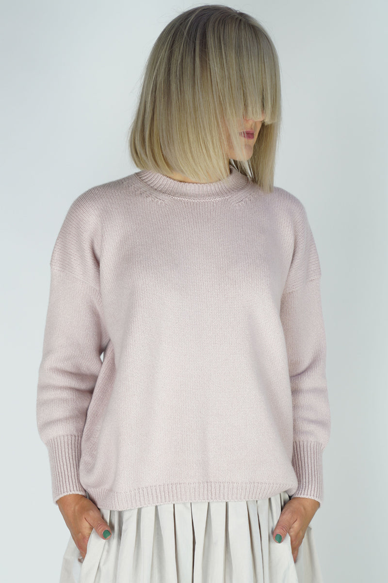 handmade loose cashmere pulli rose