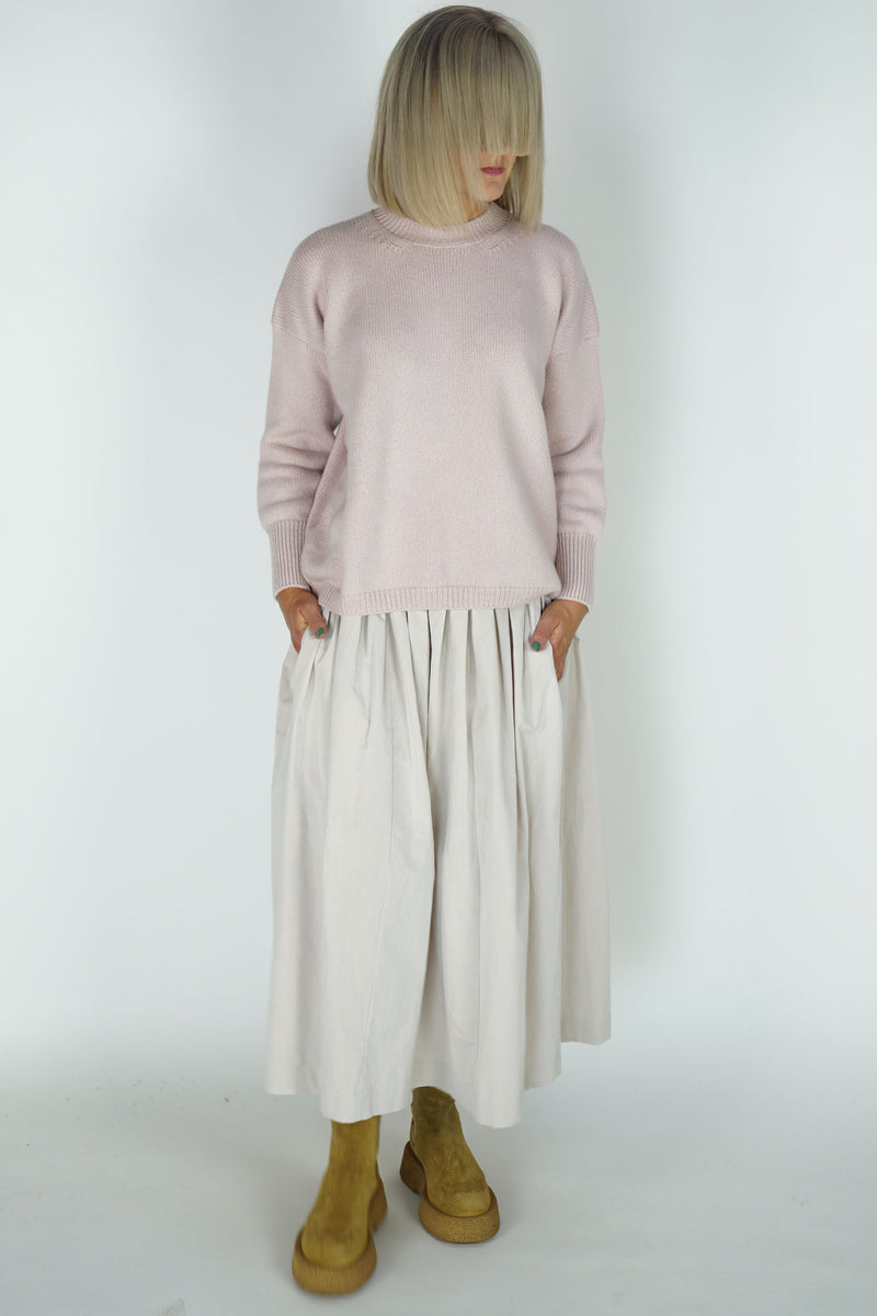 handmade loose cashmere pulli rose