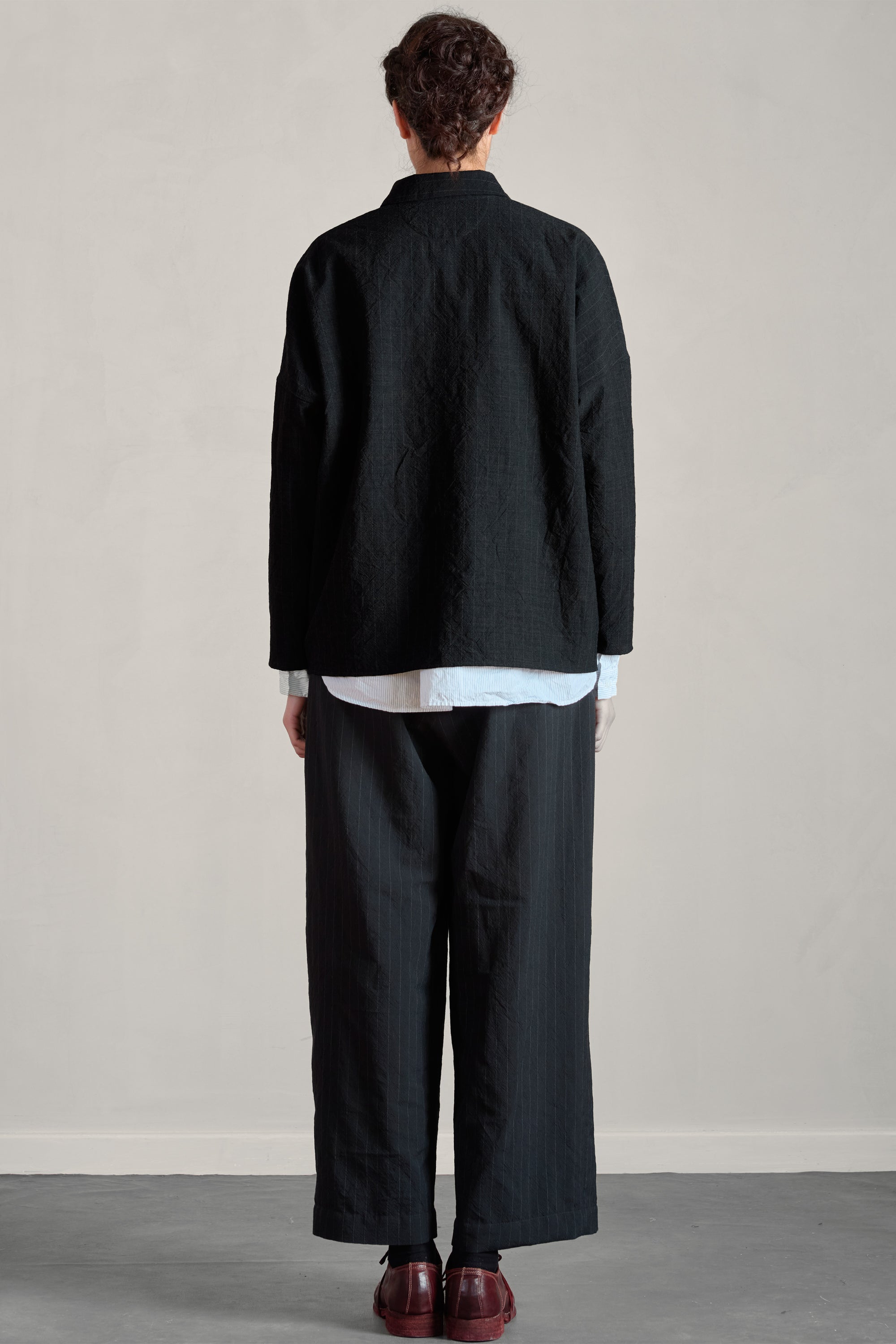 tina shirt wool black stripe