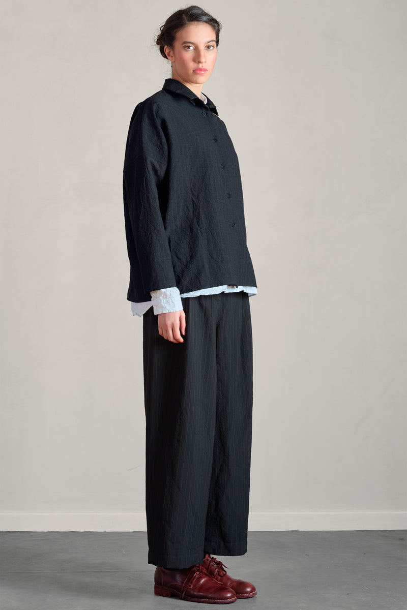 tina shirt wool black stripe