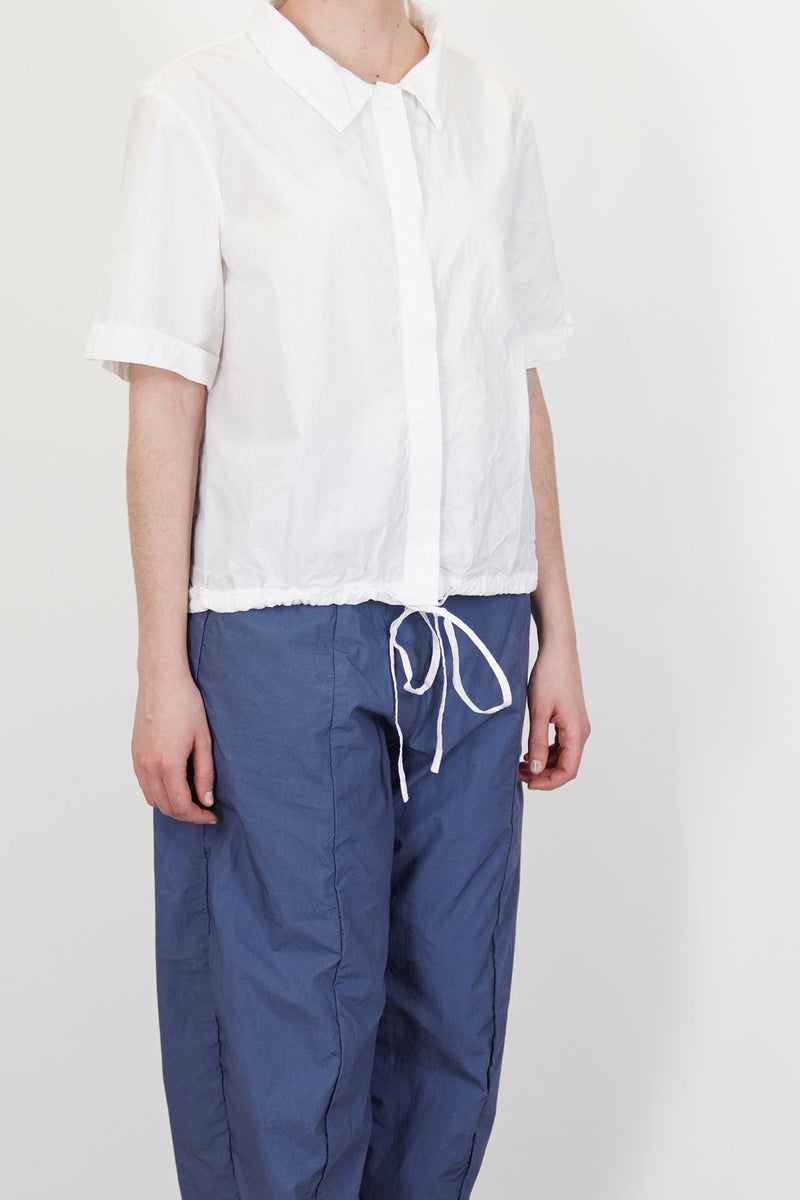 front view of bergfabel alma shirt white a relaxed minimalist design