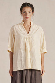 vera shirt cotton silk linen vanilla