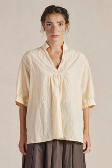 vera shirt cotton silk linen vanilla