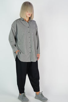 long overshirt black stripes