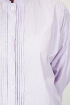 close up of bergfabel claudia shirt peony front tyrol pleat details