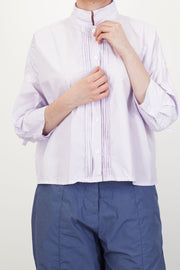 bergfabel claudia shirt peony detail view of button front opening