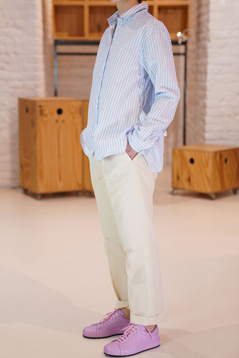 cotton and linen easy pants almond