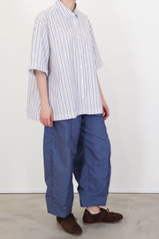 model wearing bergfabel ella shirt multi stripe