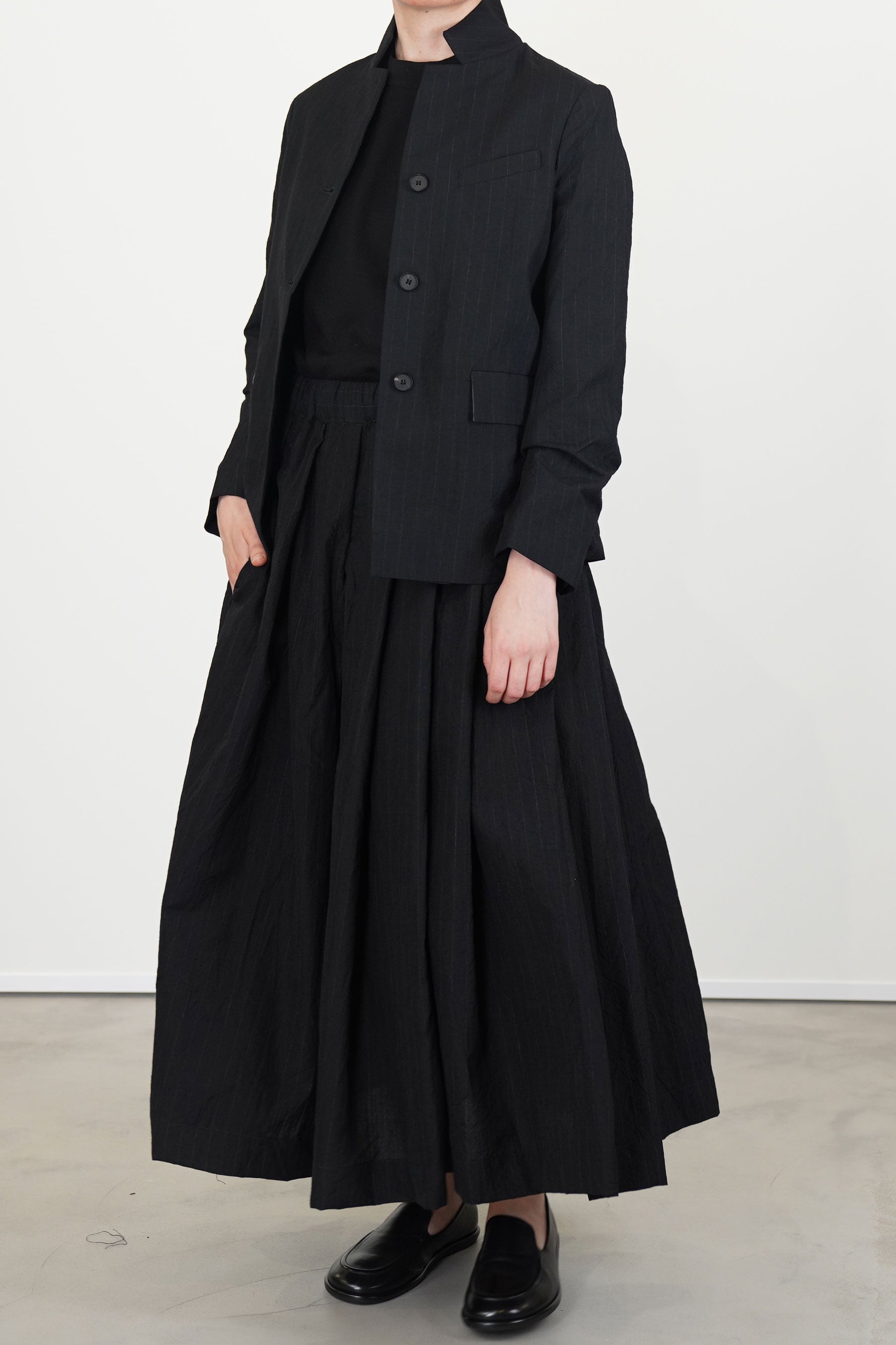 matilde skirt wool black stripe