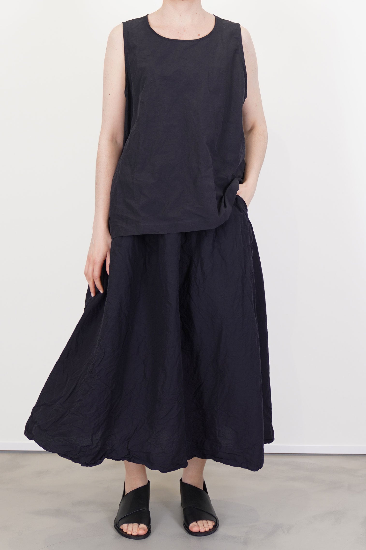 ivy skirt cotton linen black