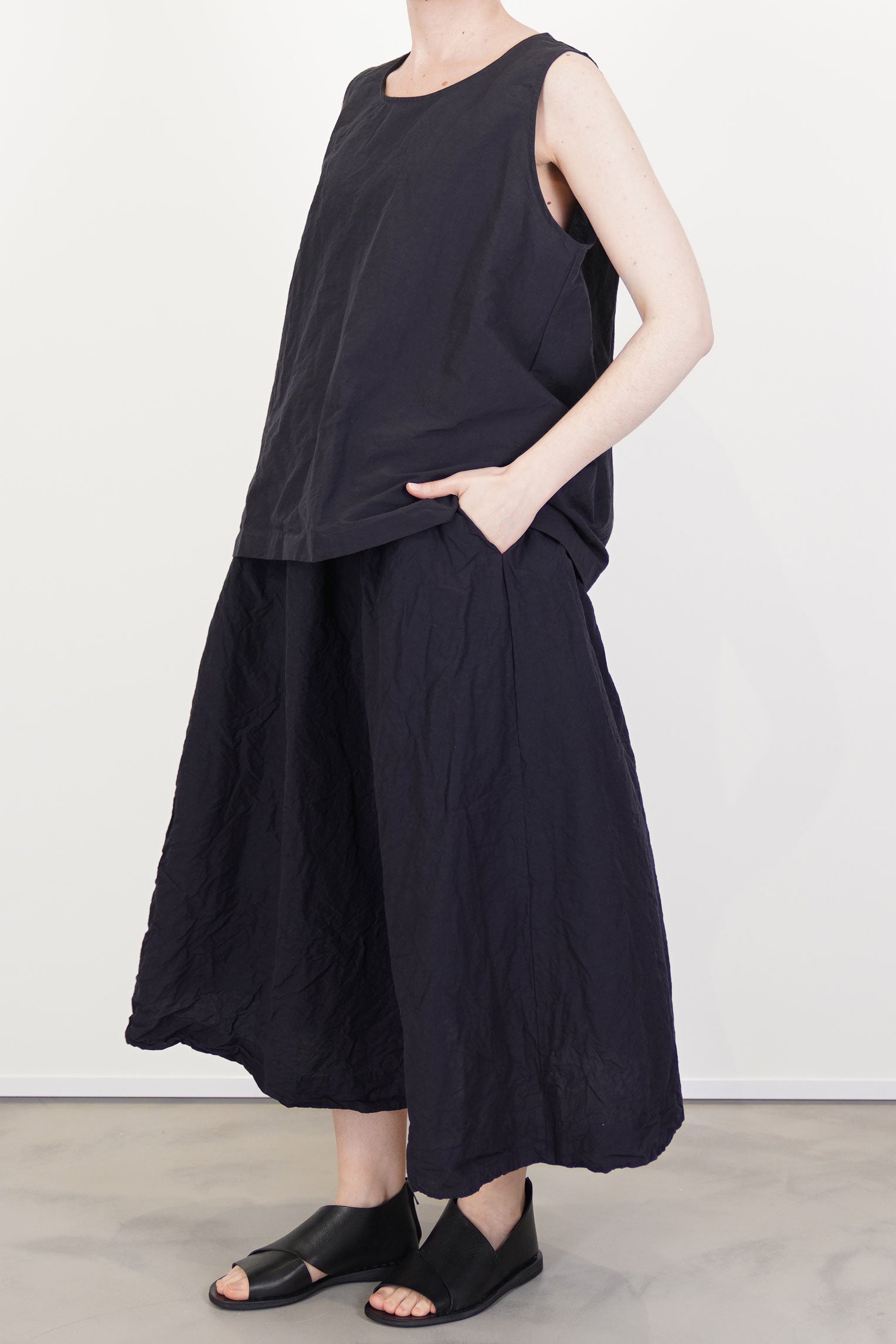 ivy skirt cotton linen black