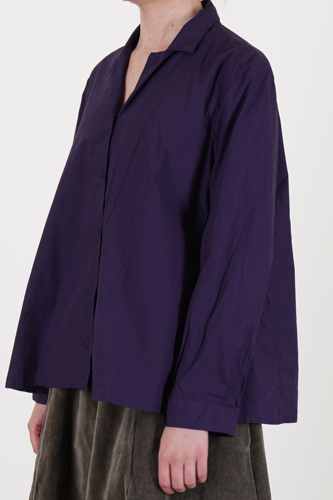 bergfabel jenny shirt acai is made from lightweight and breathable poplin cotton