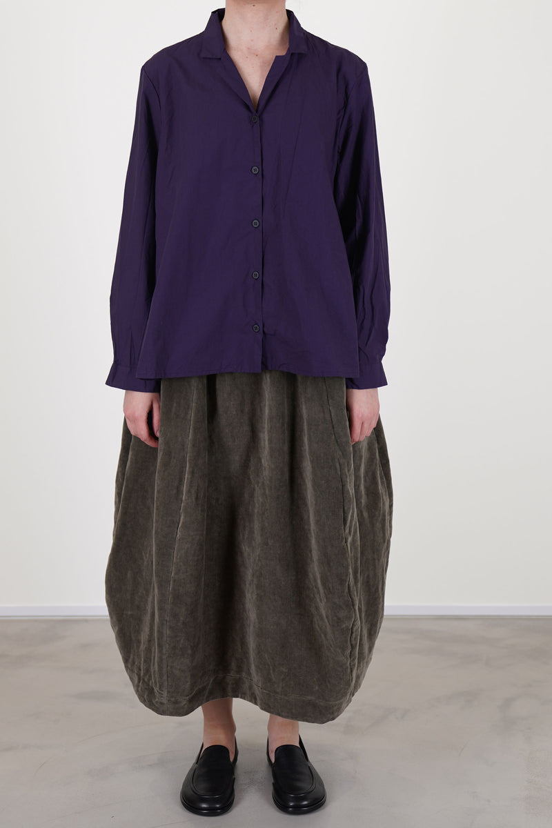 bergfabel jenny shirt acai designed with tonal front buttons in a relaxed, loose silhouette 