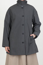 lea coat khaki check
