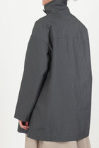 lea coat khaki check