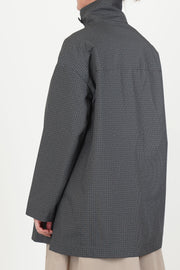 lea coat khaki check