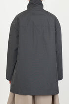 lea coat khaki check