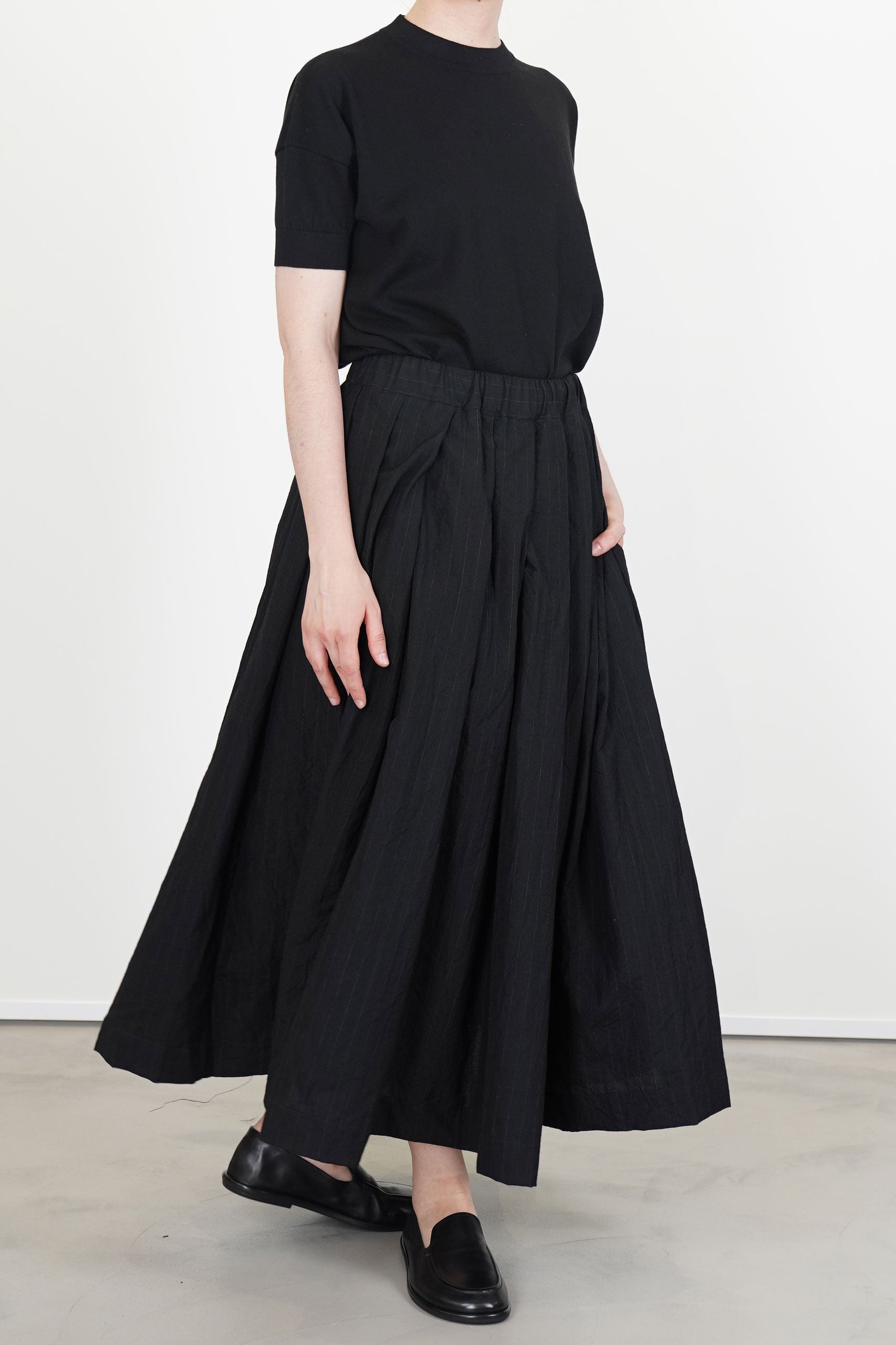 matilde skirt wool black stripe