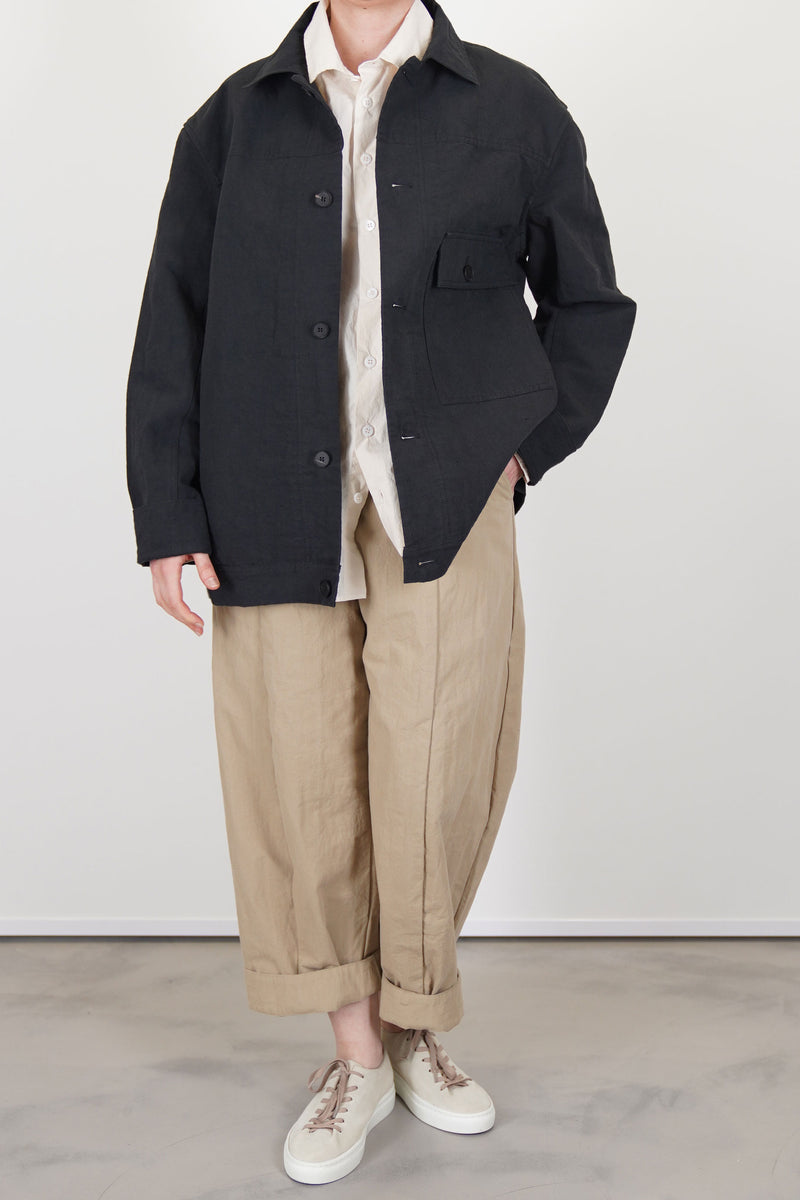 peter jacket cotton linen carbon