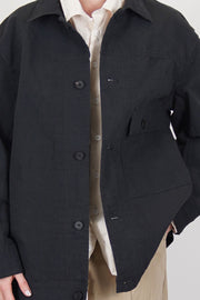 peter jacket cotton linen carbon