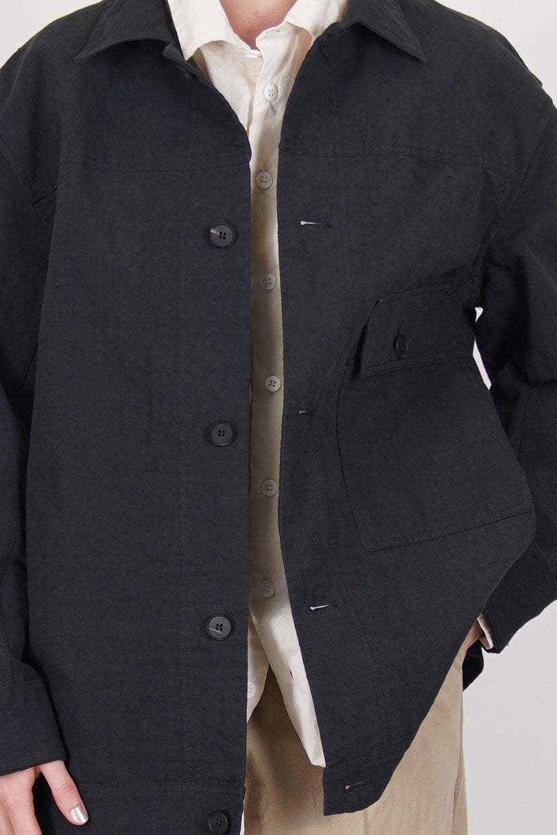 peter jacket cotton linen carbon