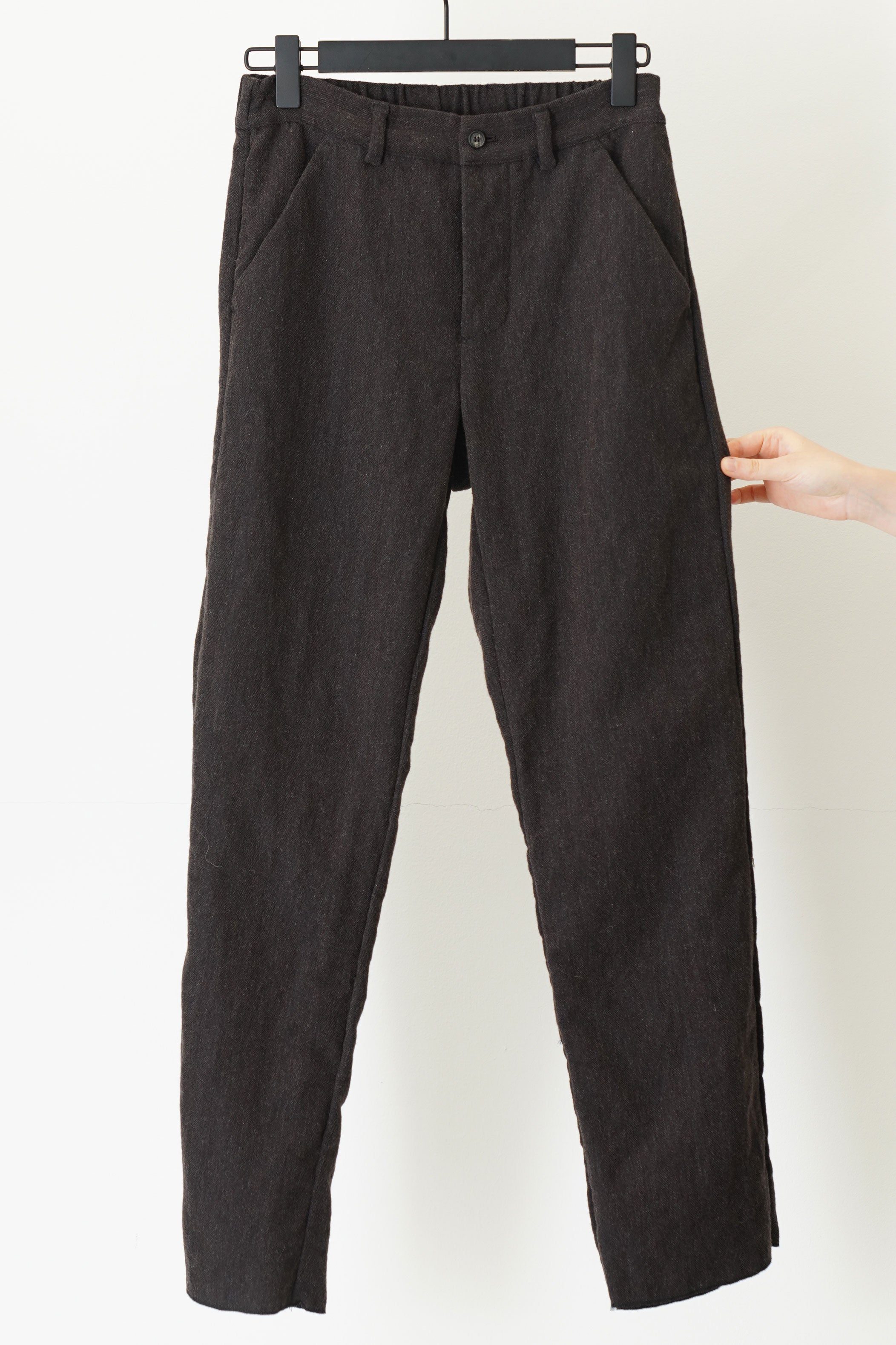 woolen andrew pants brown navy