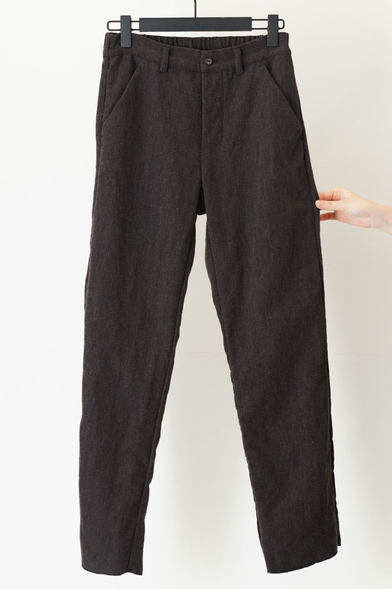 woolen andrew pants brown navy
